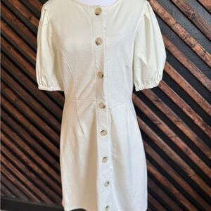 Chic Cream Button-Down Dress